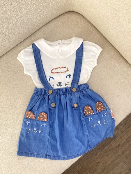 طقم أفرهول جينز تنورة