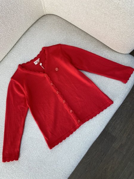 جاكيت صوف ناعم أحمر