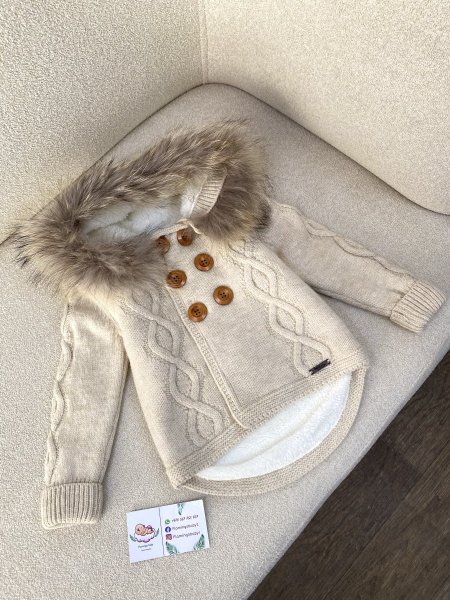 جاكيت صوف مبطن فرو