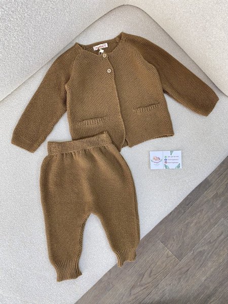 طقم بني ولادي صوف