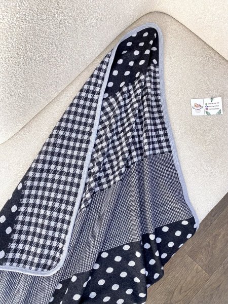 حرام صوف ناعم أسود ورمادي