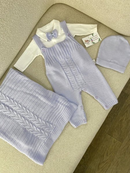 طقم أفرهول صوف أزرق بيبي